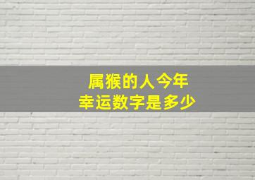 属猴的人今年幸运数字是多少