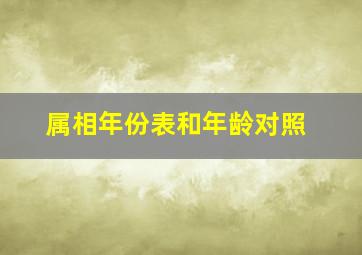 属相年份表和年龄对照