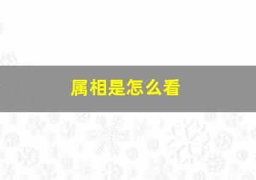 属相是怎么看