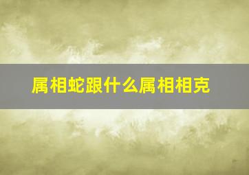 属相蛇跟什么属相相克