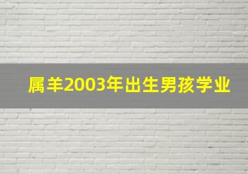 属羊2003年出生男孩学业