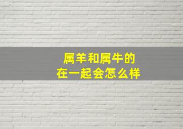 属羊和属牛的在一起会怎么样