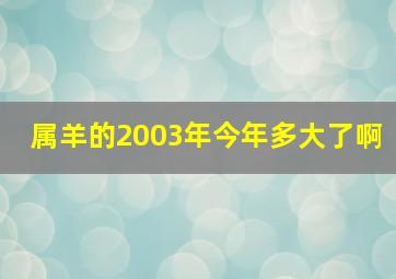 属羊的2003年今年多大了啊