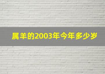 属羊的2003年今年多少岁