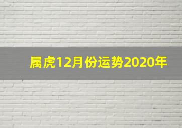 属虎12月份运势2020年