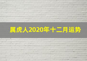 属虎人2020年十二月运势