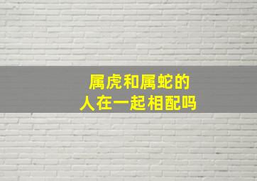 属虎和属蛇的人在一起相配吗