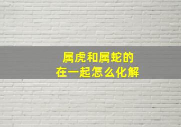 属虎和属蛇的在一起怎么化解