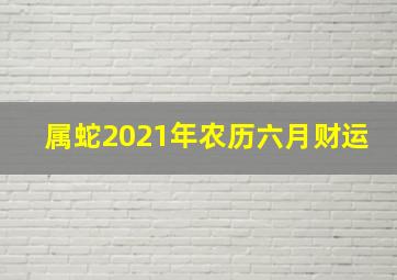 属蛇2021年农历六月财运