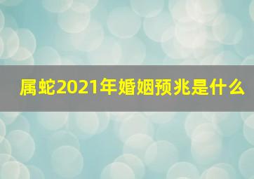 属蛇2021年婚姻预兆是什么