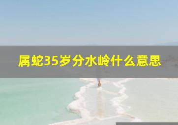 属蛇35岁分水岭什么意思