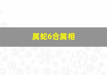 属蛇6合属相