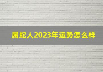 属蛇人2023年运势怎么样