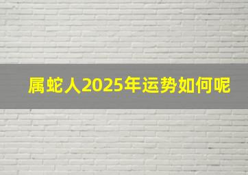 属蛇人2025年运势如何呢