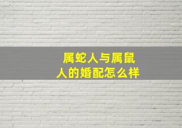 属蛇人与属鼠人的婚配怎么样