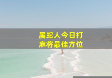 属蛇人今日打麻将最佳方位