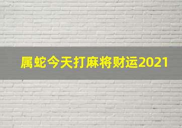 属蛇今天打麻将财运2021