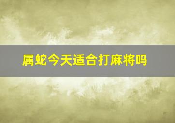 属蛇今天适合打麻将吗