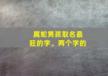 属蛇男孩取名最旺的字。两个字的