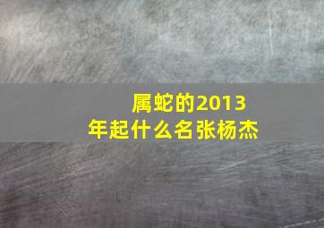 属蛇的2013年起什么名张杨杰