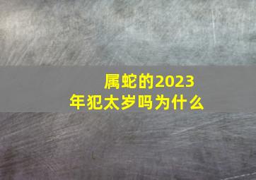 属蛇的2023年犯太岁吗为什么