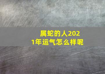 属蛇的人2021年运气怎么样呢