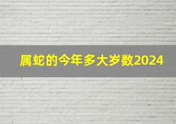 属蛇的今年多大岁数2024