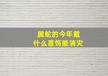 属蛇的今年戴什么首饰能消灾