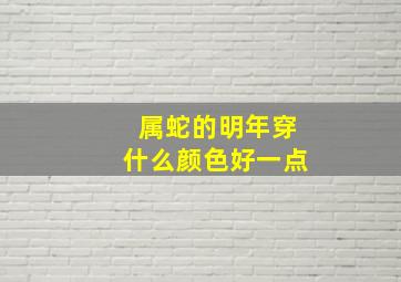 属蛇的明年穿什么颜色好一点