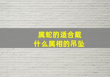 属蛇的适合戴什么属相的吊坠