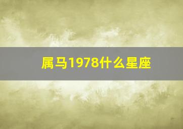 属马1978什么星座