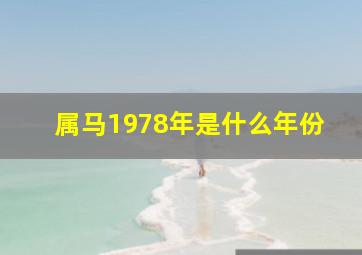 属马1978年是什么年份