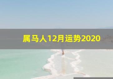 属马人12月运势2020