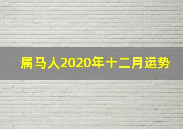 属马人2020年十二月运势