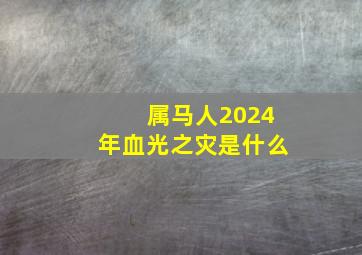 属马人2024年血光之灾是什么