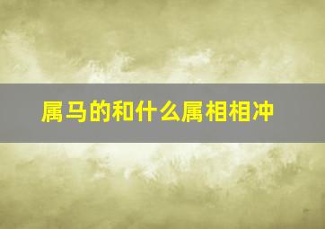 属马的和什么属相相冲