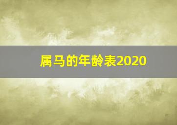 属马的年龄表2020