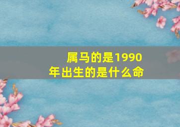 属马的是1990年出生的是什么命