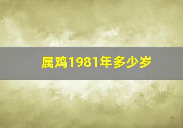 属鸡1981年多少岁