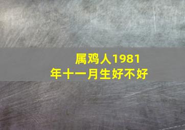 属鸡人1981年十一月生好不好