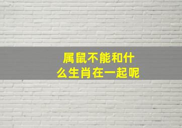 属鼠不能和什么生肖在一起呢