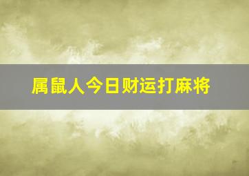 属鼠人今日财运打麻将