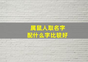 属鼠人取名字配什么字比较好