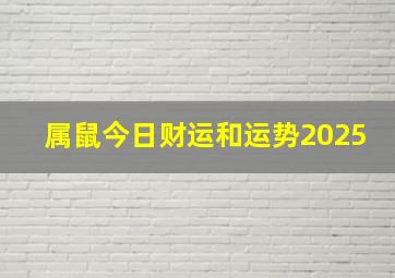 属鼠今日财运和运势2025