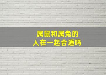 属鼠和属兔的人在一起合适吗