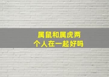 属鼠和属虎两个人在一起好吗