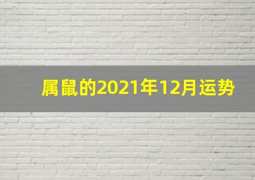 属鼠的2021年12月运势