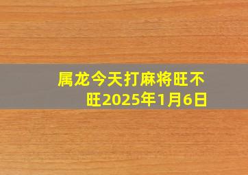 属龙今天打麻将旺不旺2025年1月6日