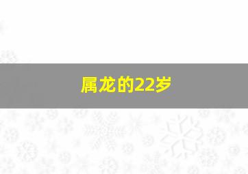 属龙的22岁