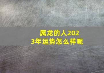 属龙的人2023年运势怎么样呢